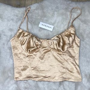NEW GOLD CROP TOP! Size-SMALL